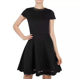 Ted Baker London Marlena Scalloped Skater Dress (Black)
